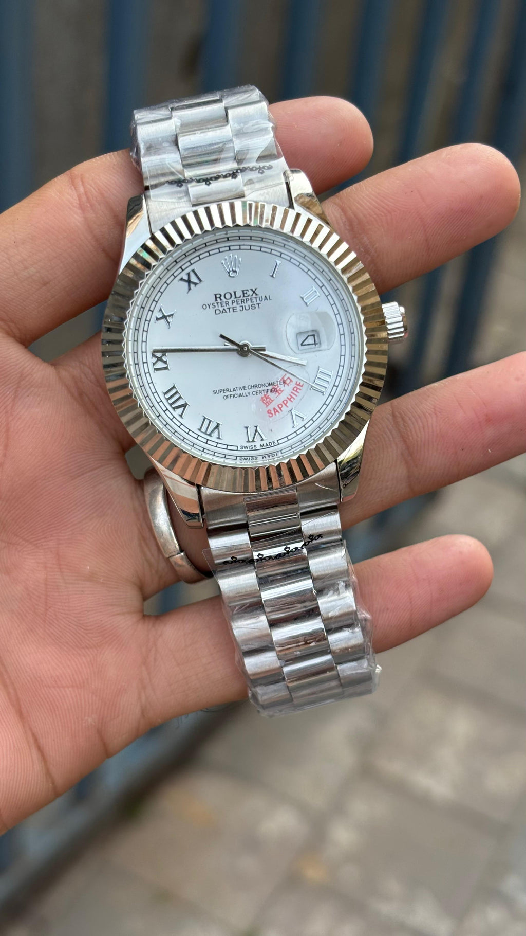 Rol-ex Datejust White Dial Roman Number Analog Men's Watch