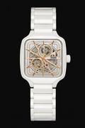 Rado White Dial Ceramic Automatic Open Heart Men's Watch