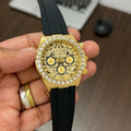 Ro-l-ex Tiger Eye Daytona Gold With Dimond Bazel Dial Men’s Watch 