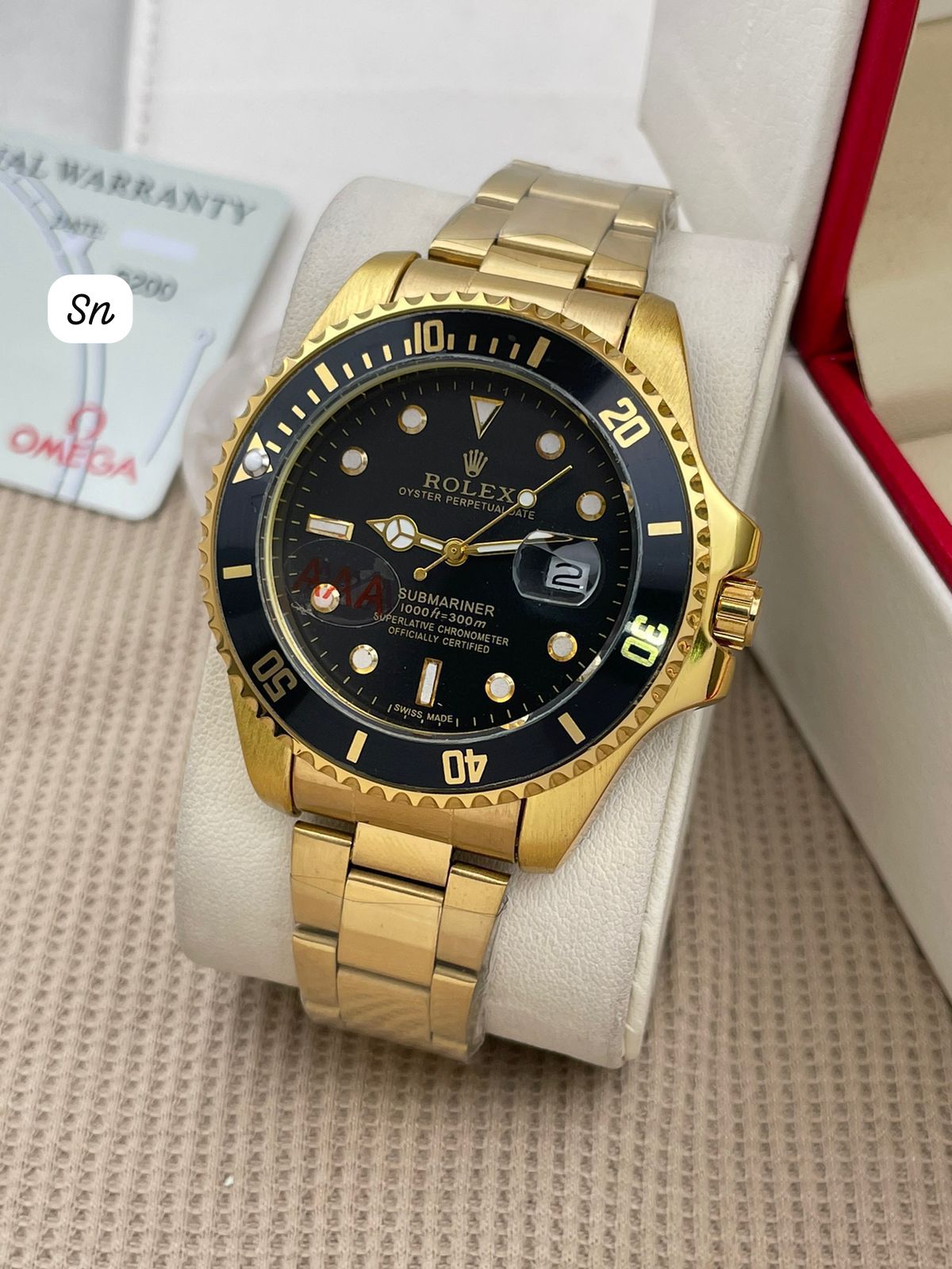 Ro-le-x Submariner Quartz Black Dial Watch For Him