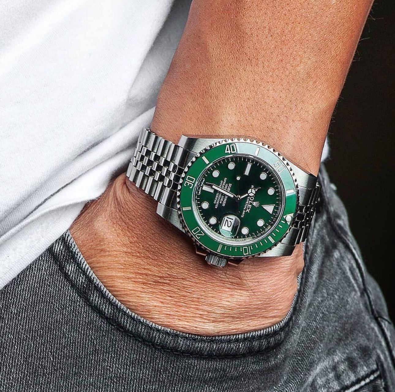 Rol-ex Sub-marine Automatic Green Dial Men's Watch