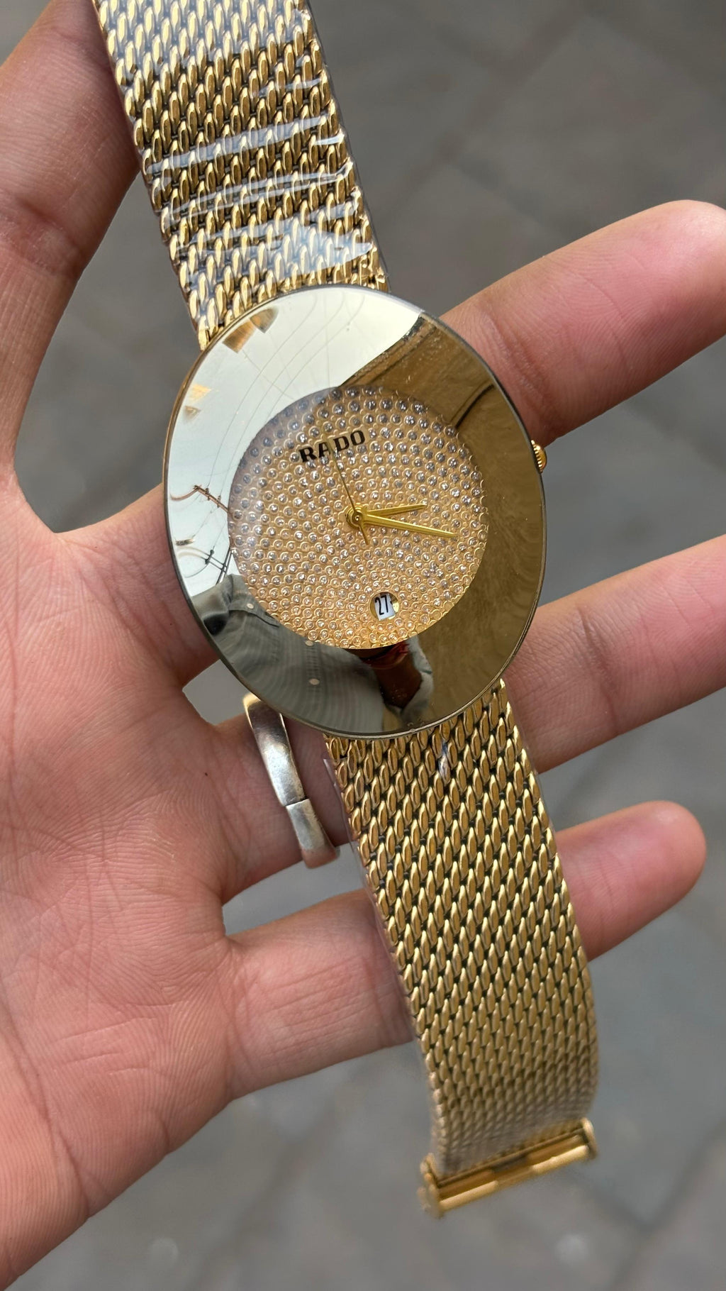 Rado Swiss Time Gold Diamond Dial Men's Wrist Watch