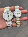 Rado Gold White Ceramic For Couple Watch