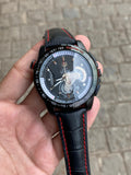 Tag Heu er’s Carrera Black Dial Leather Belt Men's Watch