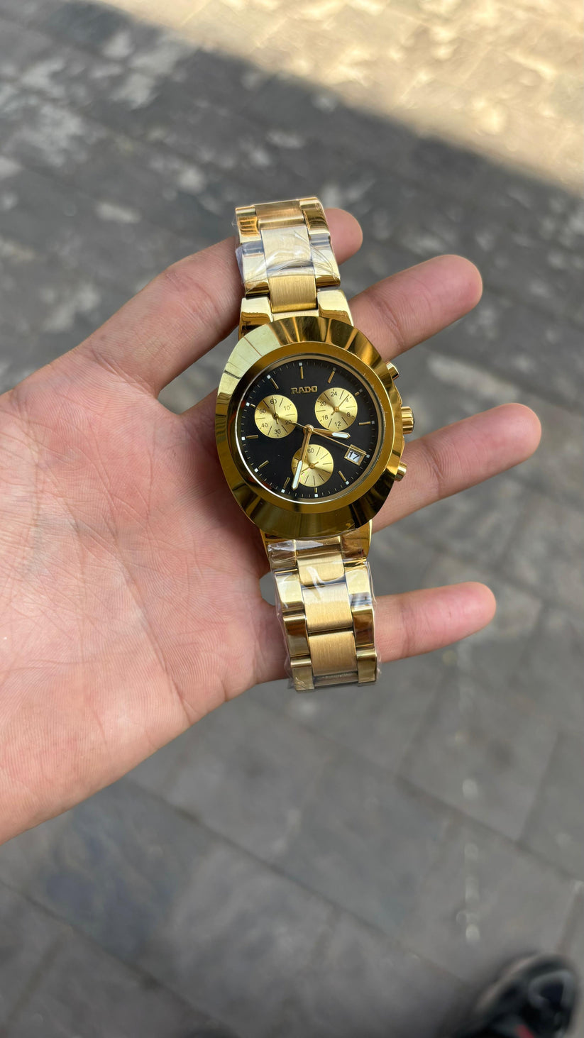 Rado Diastar Black Dial Chronograph Watch For Men's