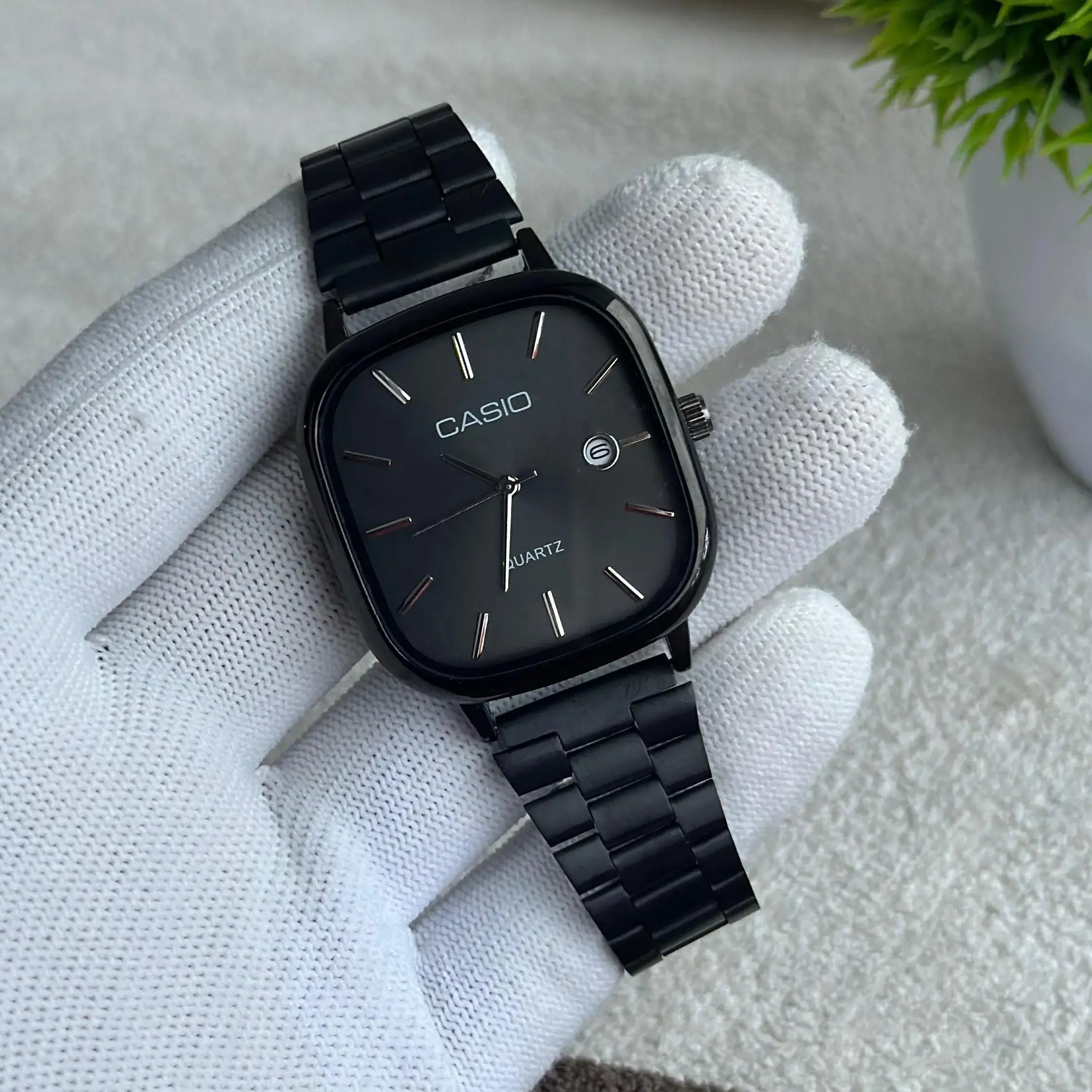 Casio Vintage Full Black Dial Quartz Watch For Unisex