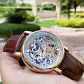 Pa-tek Phi-li-ppe Autometic Analog Quartz Brown Leather Belt Men's Watch