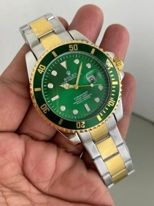 R o-l-e x Submariner Quartz Green Dial Men's Watch