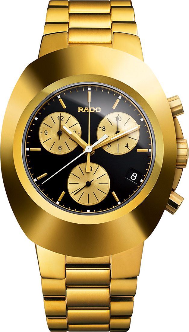Rado Diastar Black Dial Chronograph Watch For Men's